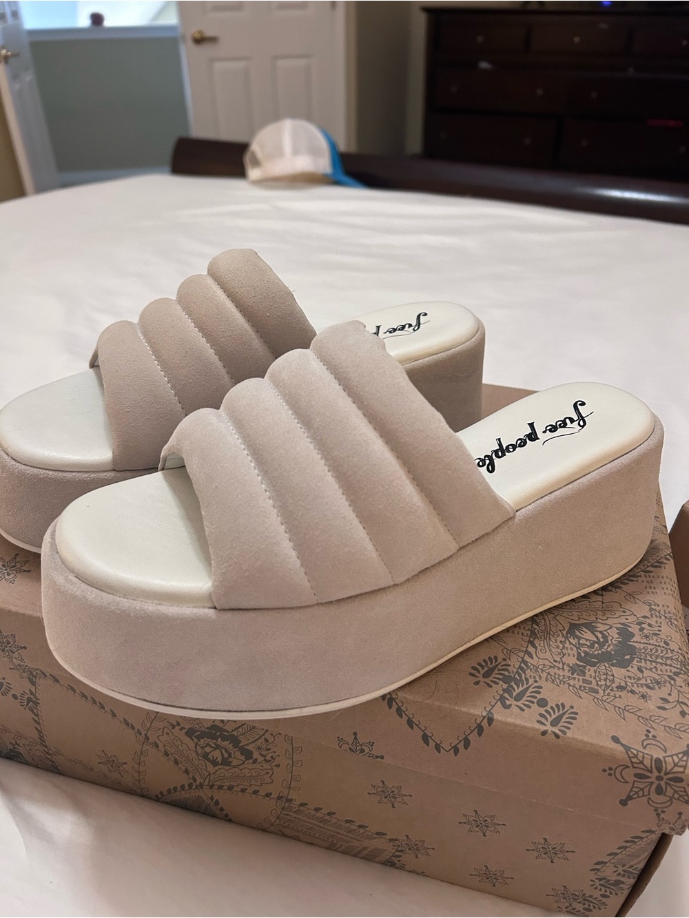 Free people almost paradise platform, size   39, color sea salt.